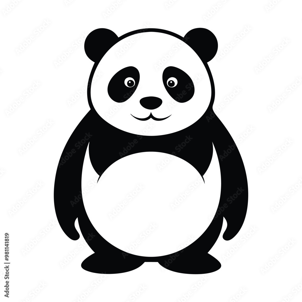 Panda Silhouette vector art file, Panda Silhouette art illustration . Panda Silhouette vector art file, Panda Silhouette art illustration .