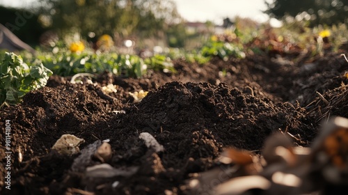 Fertile Soil in Lush Garden Landscape