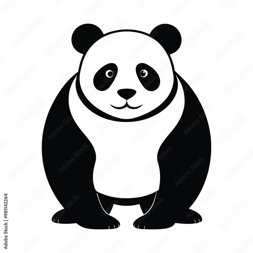 Panda Silhouette vector art file, Panda Silhouette art illustration . Panda Silhouette vector art file, Panda Silhouette art illustration .