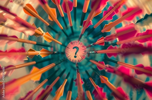 Colorful Arrows Pointing to a Central Question