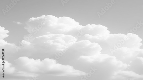 White Clouds from above. Aerial view of the fluffy white cloud on blue sky. Top view from an airplane over white clouds