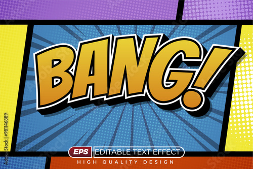 editable 3d text effect bang