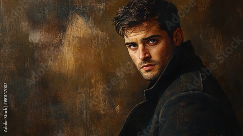 handsome man wearing a coat in a portrait, showcasing a blend of sophistication and contemporary fashion, perfect for capturing the essence of elegant male style