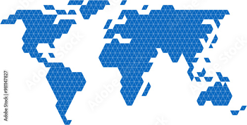 Fototapeta Naklejka Na Ścianę i Meble -  Triangle shape world map