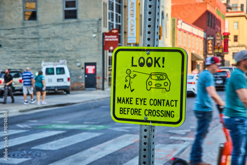 Pedestrian Safety Sign in Nashville Urban Motion