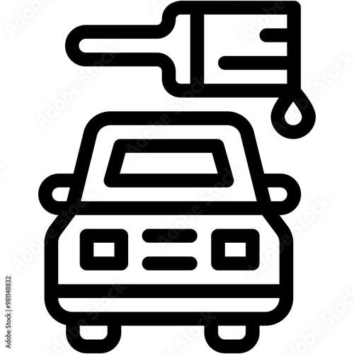 Car Painting, Automobile, Transportation, Repair, Painting, Brush Icon