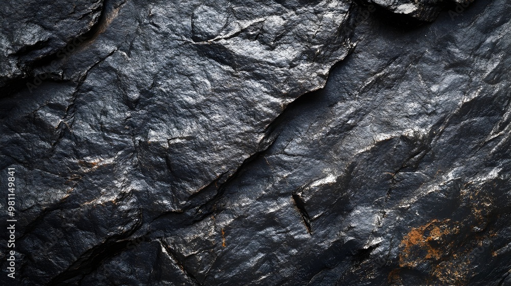 Naklejka premium Close-up of Weathered Natural Rock Formation with Textured Geological Patterns