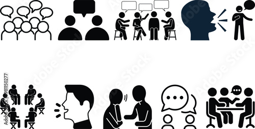 People talking icon  set collection