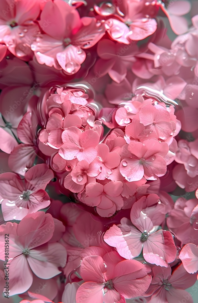 Heart-Shaped Pink Hydrangea Petals Heart-Shaped Pink Hydrangea Petals