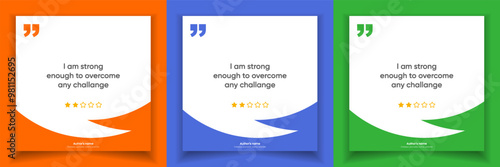 3D bubble testimonial banner, quote, infographic. Social media post template designs for quotes. Empty speech bubbles, quote bubbles and text box. Vector Illustration EPS10.