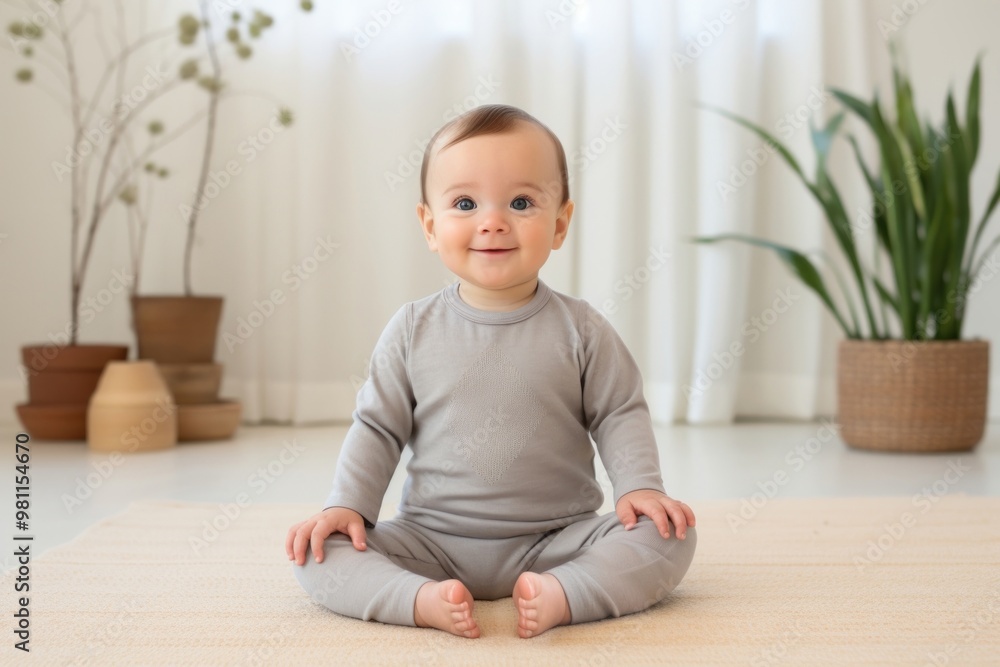 Baby portrait sitting photo.