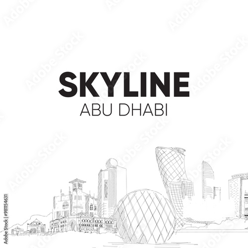 United Arab Emirates skyline detailed silhouette. Vector illustration