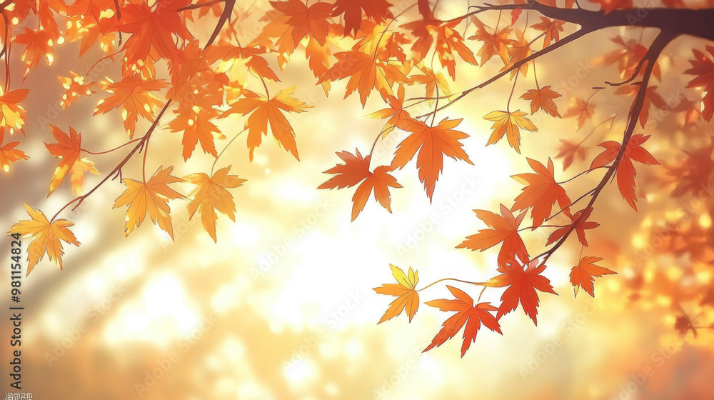 Autumn outdoor nature scenery in illustration style Autumn outdoor nature scenery in illustration style