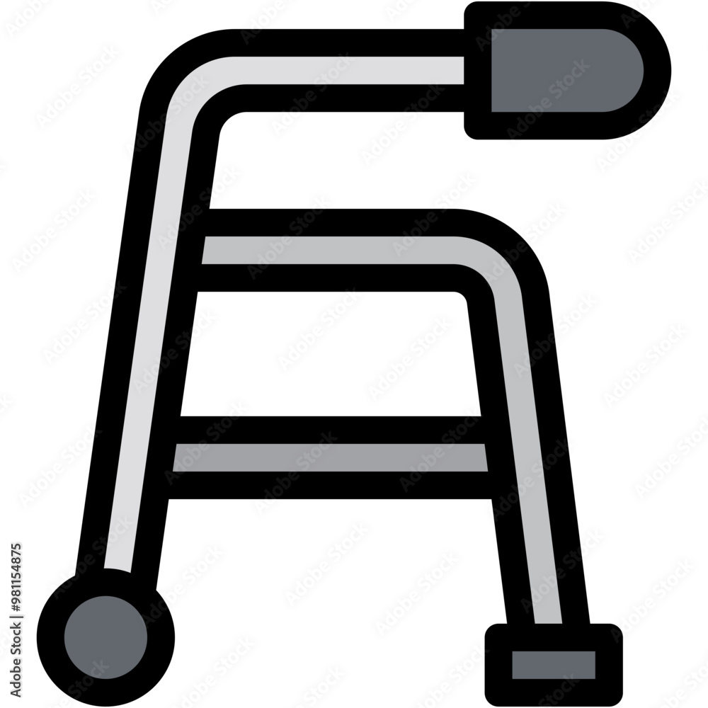 Vector Icon Walker, Hospital, Health Care, Support, Injury Vector Icon Walker, Hospital, Health Care, Support, Injury