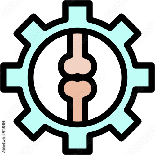 Vector Icon Biomechanics, Bone, Gear, Management, Bone