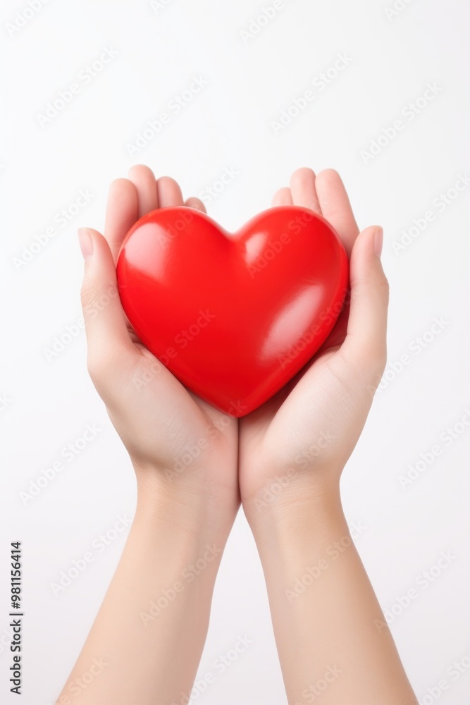Heart hand red white background. Heart hand red white background.