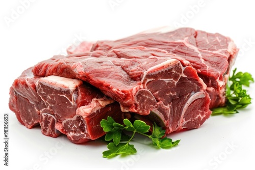 A pile of raw meat on a white surface, useful for food and medical concepts