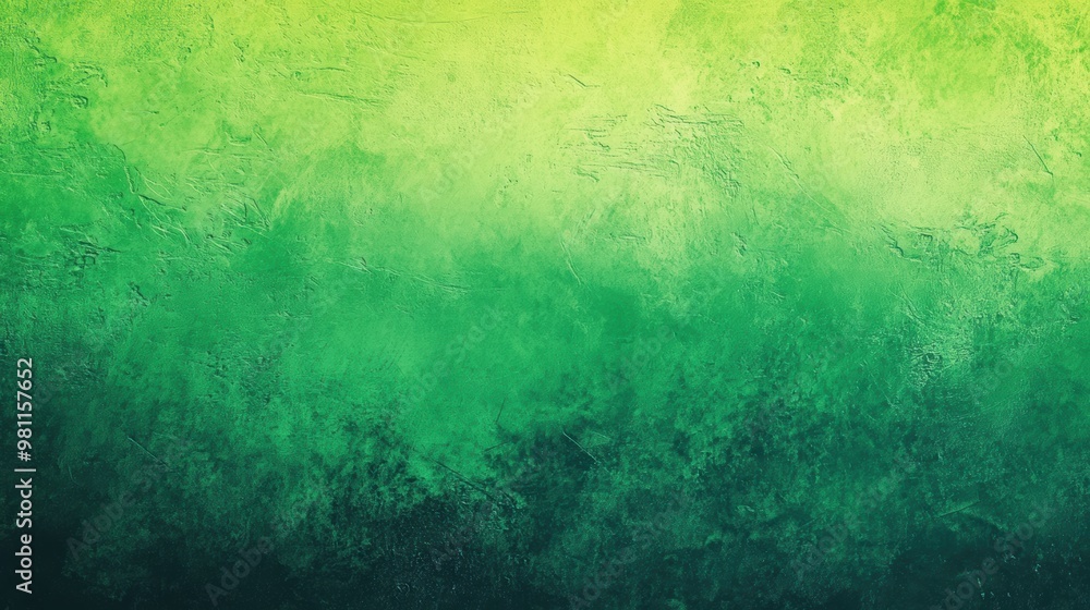 Fototapeta premium A subtle gradient with grainy texture transitioning from dark green to lime green creating a calming abstract effect
