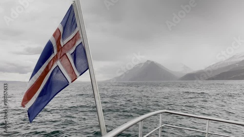 Sailing Through Icelandic Fjords with Seabirds Fishing Around – A Serene Nordic Adventure Captured from the Bow