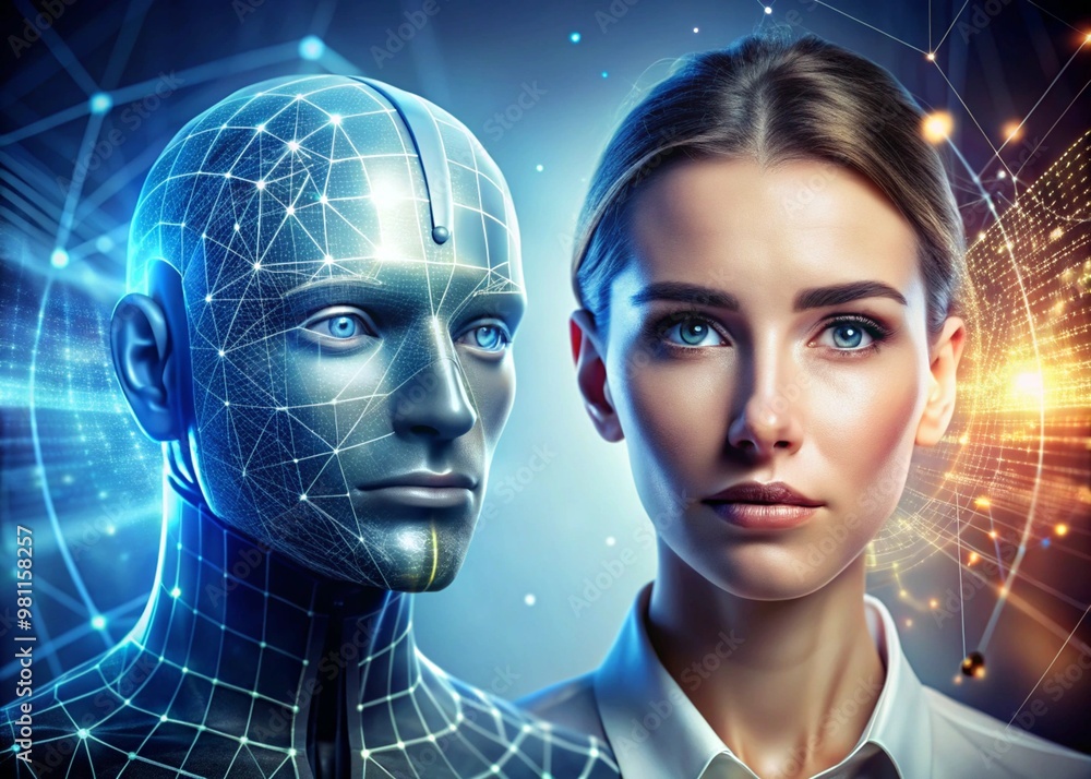Obraz premium person and technology