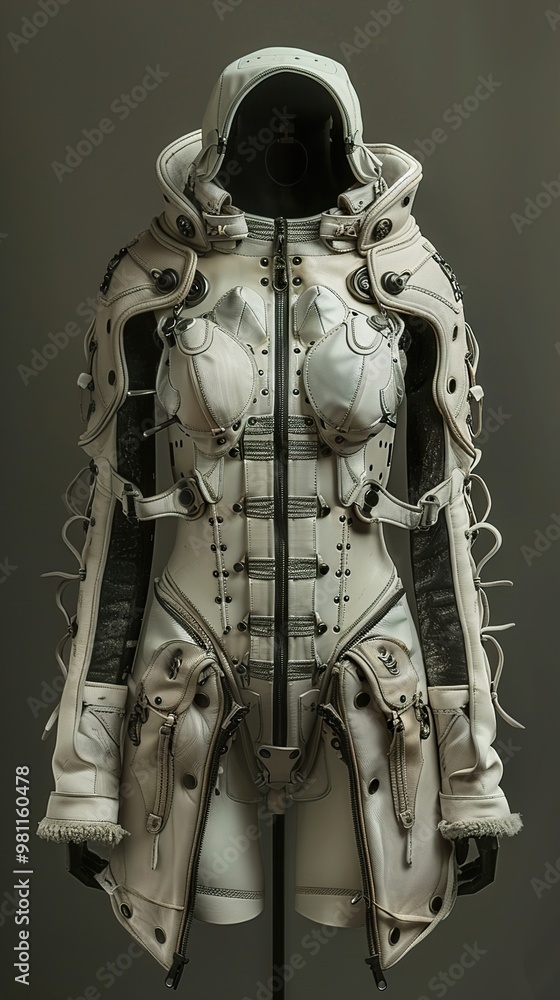 Futuristic Leather Corset: Cyberpunk Fashion Design Futuristic Leather Corset: Cyberpunk Fashion Design
