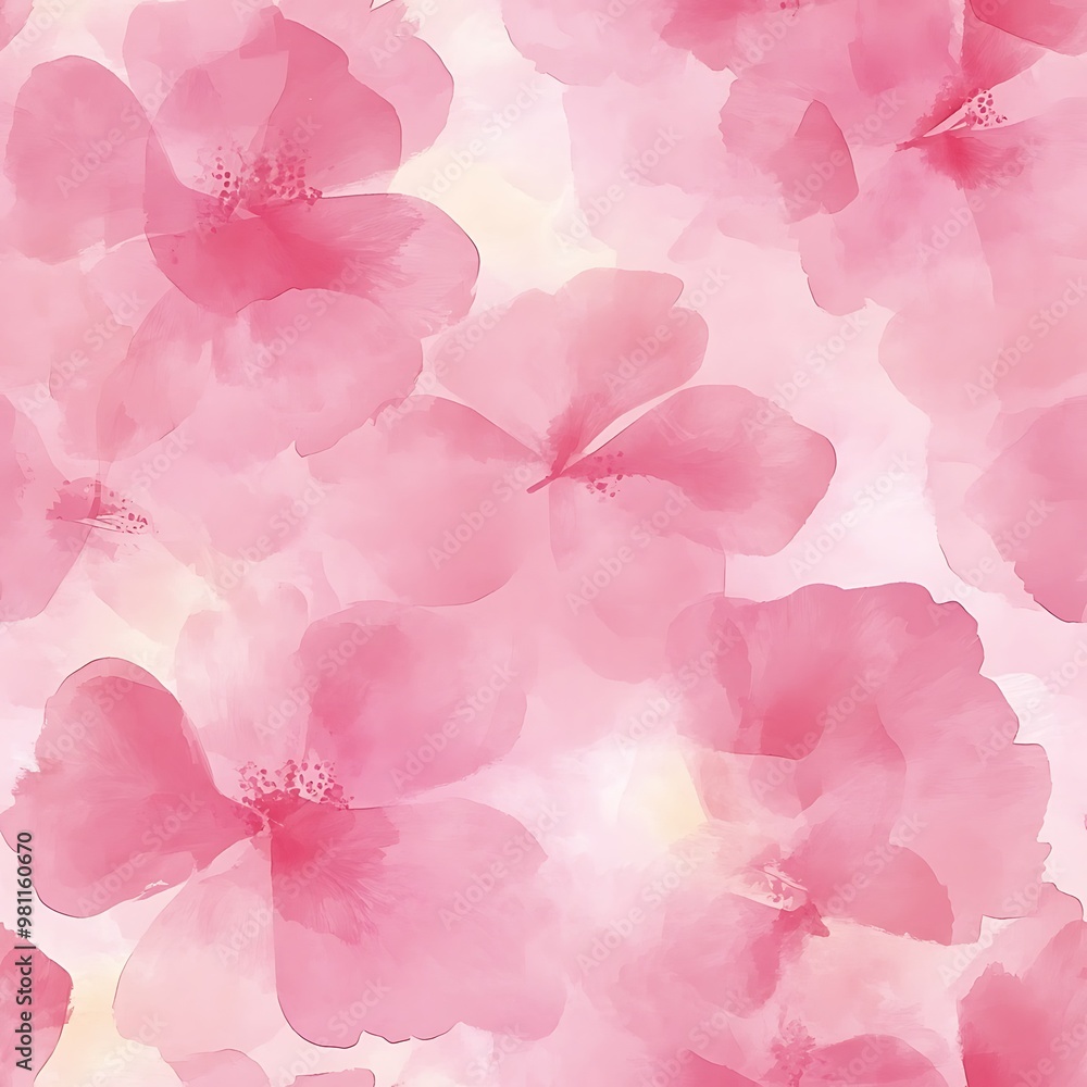 Seamless pattern of pink watercolor flowers on a white background. Seamless pattern of pink watercolor flowers on a white background.