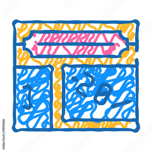 shop building doodle icon sketch vector. shop building sign. isolated symbol illustration