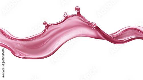 A dynamic splash of pink liquid gracefully curves and flows, capturing energy and movement in a stunning visual display.