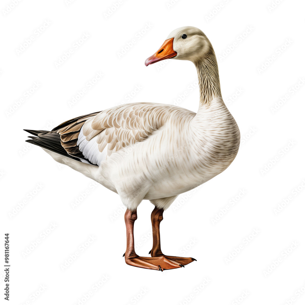 Goose standing in a full-body shot, isolated on a white background, cut out Goose standing in a full-body shot, isolated on a white background, cut out