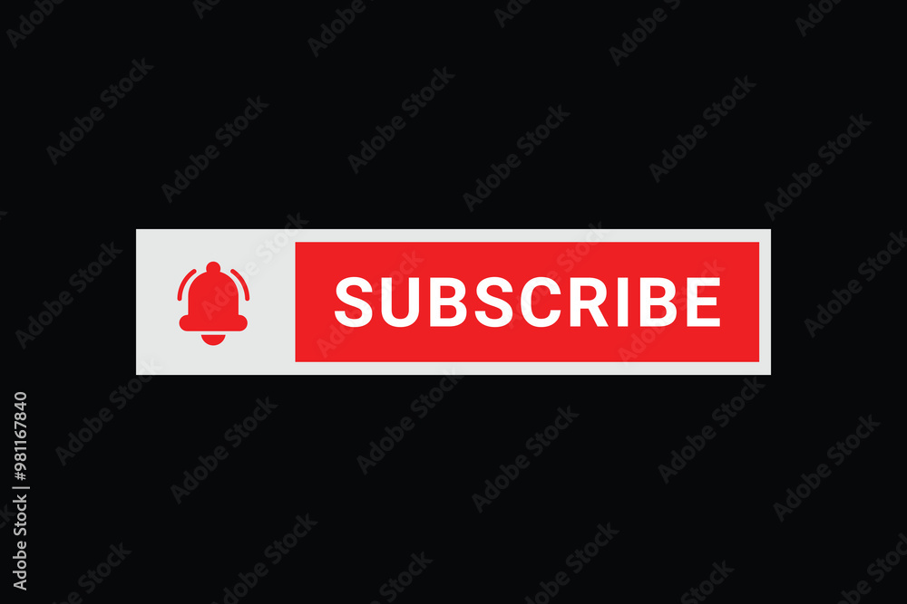 subscribe red button with rectangular shape subscribe red button with rectangular shape