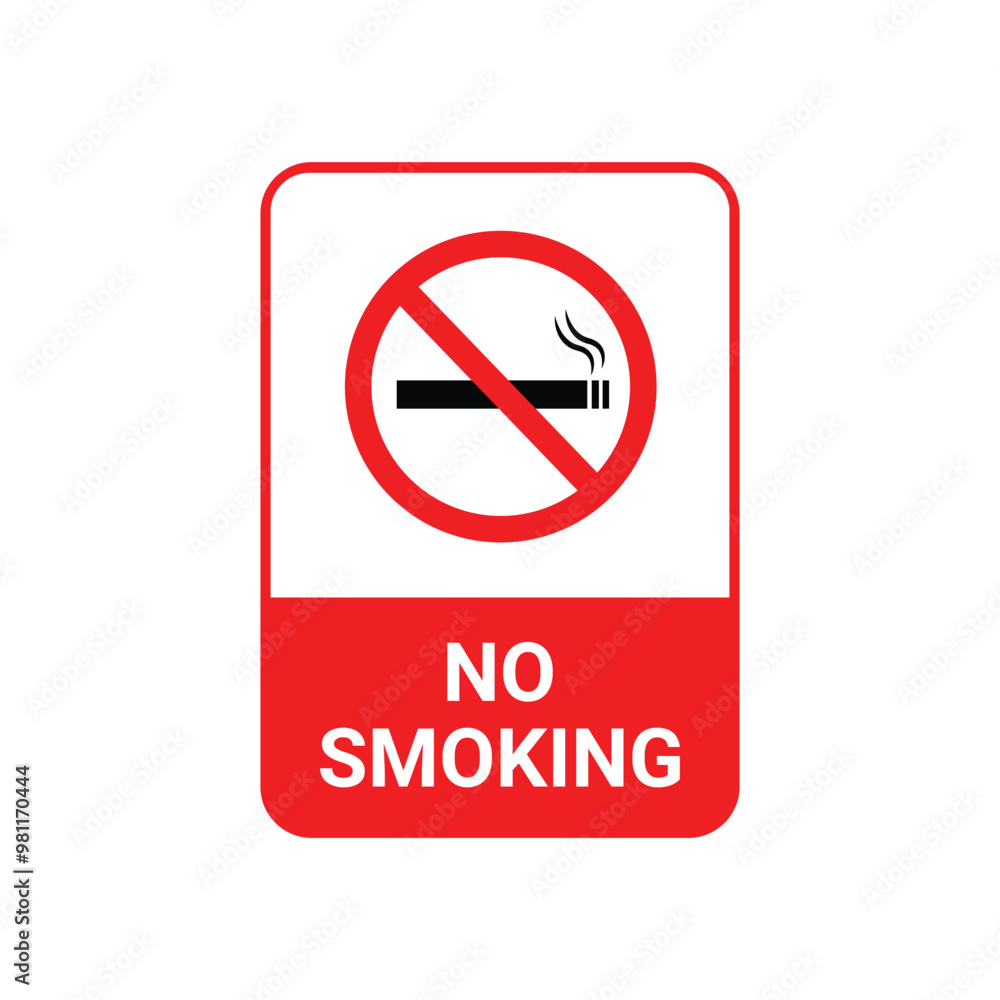 No Smoking icon with text vector illustration No Smoking icon with text vector illustration