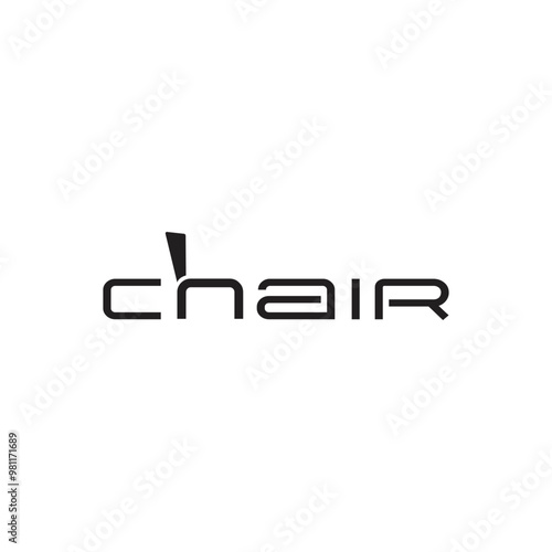 a chair logo with a hidden symbol in the letter h forms a chair