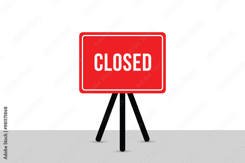 closed sign concept with notice board closed sign concept with notice board