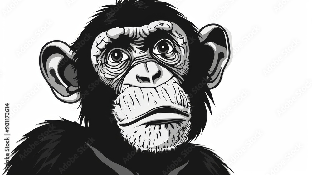 monkey black and white illustration monkey black and white illustration