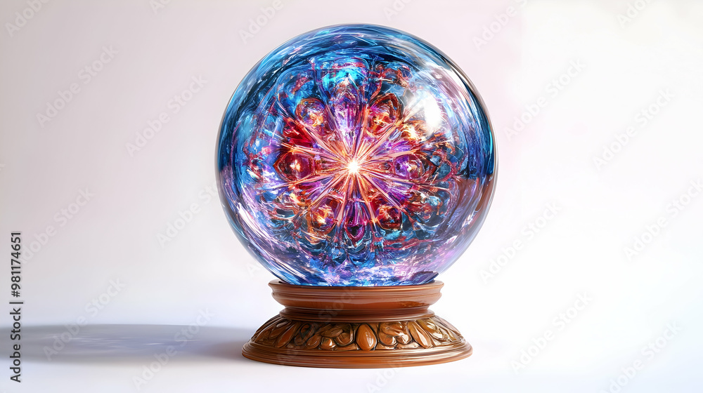 3D Crystal Ball Kaleidoscope Vector Icon for Election Predictions - Mesmerizing Visualizations on White Background with Copy Space for Forecasting Methodology 3D Crystal Ball Kaleidoscope Vector Icon for Election Predictions - Mesmerizing Visualizations on White Background with Copy Space for Forecasting Methodology