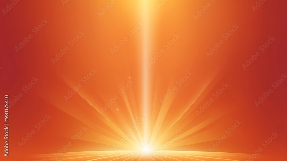 Naklejka premium Radiant Orange Glow: Abstract Sunrise with Light Rays