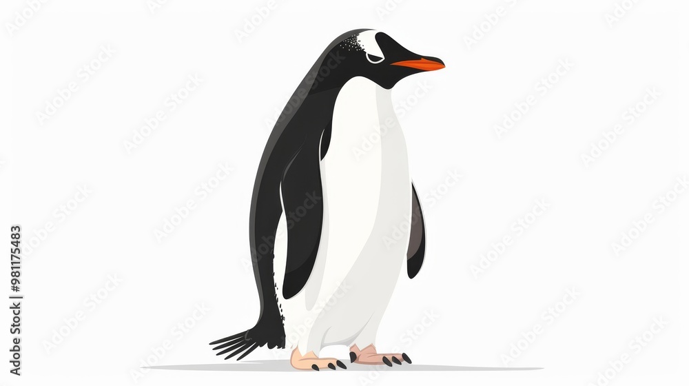 Obraz premium penguin black and white illustration 