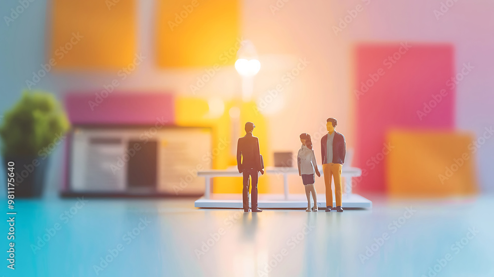 3d render miniature business poster 3d render miniature business poster