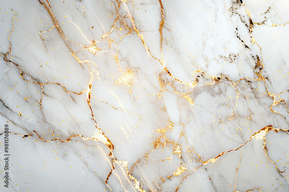 Elegant white marble texture with golden veins and details Elegant white marble texture with golden veins and details