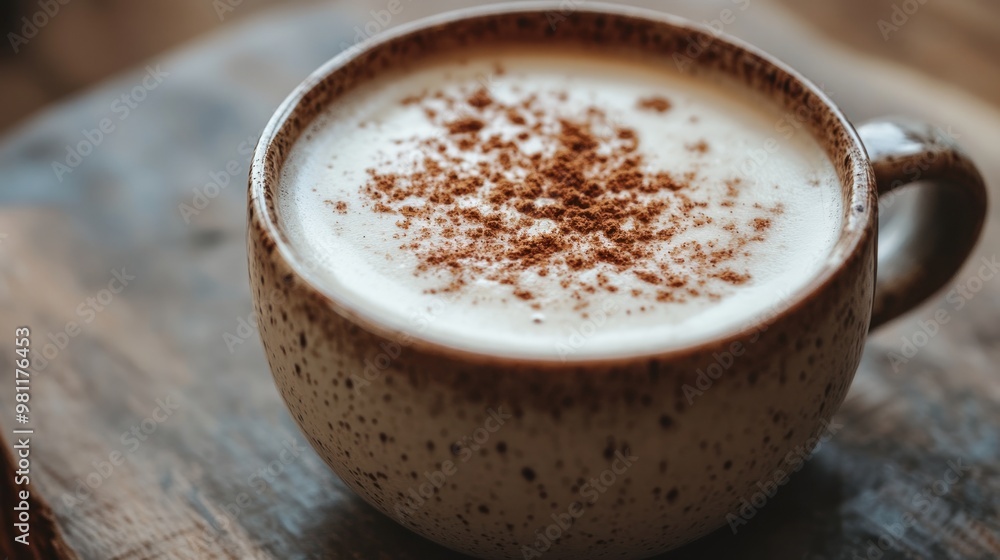Cinnamon Coffee in a Rustic Cup Cinnamon Coffee in a Rustic Cup