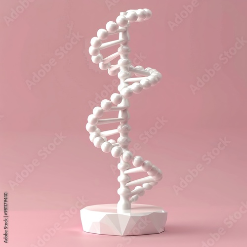 3D render icon 8K Genetic artistry 3D render clay style isolated on pure solid background of DNA sculptures Nurse icon 3D