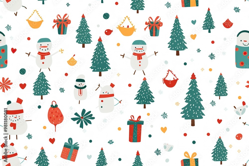 Christmas Seamless Pattern. Coniferous branches, cones, red artificial berries, thuja branches. Pattern for wrapping paper, greeting cards, invitations, fabric, prints. Christmas Seamless Pattern. Coniferous branches, cones, red artificial berries, thuja branches. Pattern for wrapping paper, greeting cards, invitations, fabric, prints.