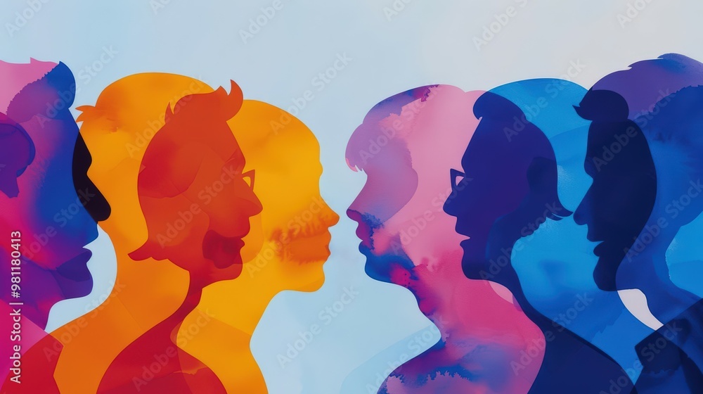 A Close-up Shot Abstract Watercolor Silhouettes of Watercolor business silhouettes, vibrant overlapping hues A Close-up Shot Abstract Watercolor Silhouettes of Watercolor business silhouettes, vibrant overlapping hues