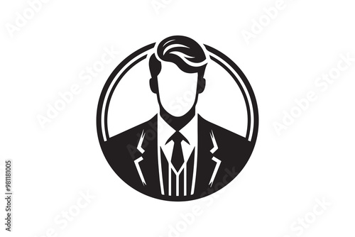 retro vintage stylish man clip art vector silhouette illustration isolated in white background