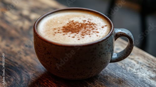 Closeup of a Cup of Coffee with Cinnamon