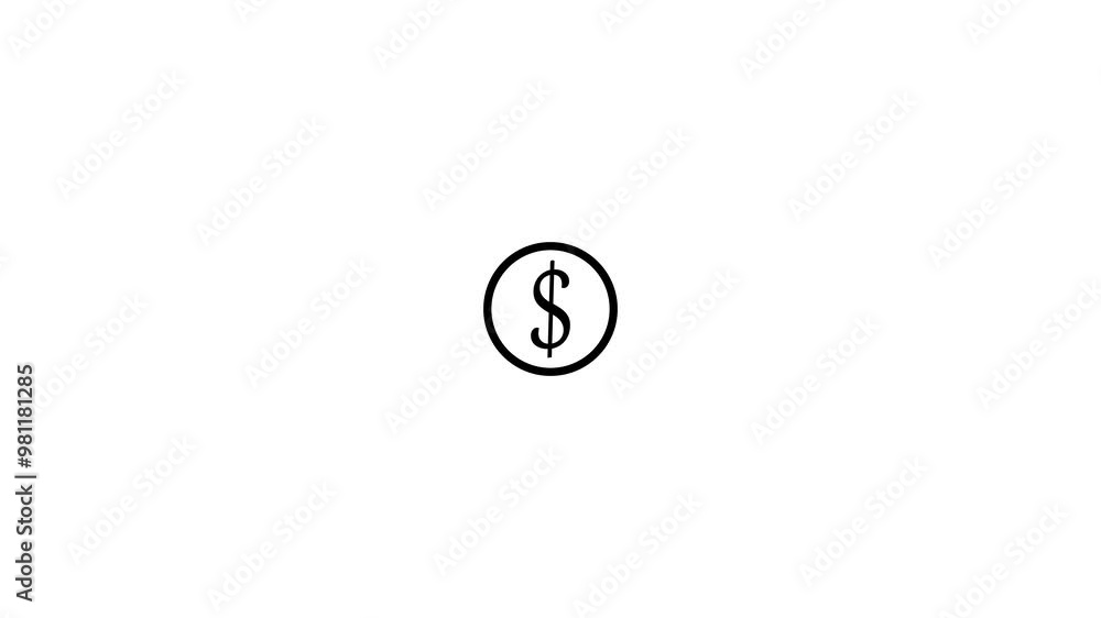 Money transfer Icon icon in flat style,Dollar coin falling down. Icon of a coin and arrow pointing down, concept of financial crisis Money transfer Icon icon in flat style,Dollar coin falling down. Icon of a coin and arrow pointing down, concept of financial crisis