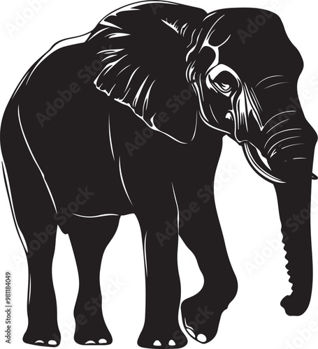 Elephant Silhouette Vector Illustration for Nature and Wildlife Design