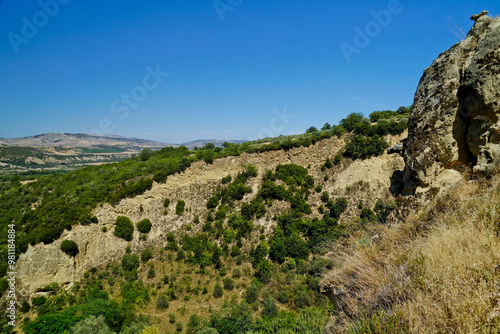 I resti del castello diroccato del borgo di Calciano,Matera,Basilicata,Italy photo