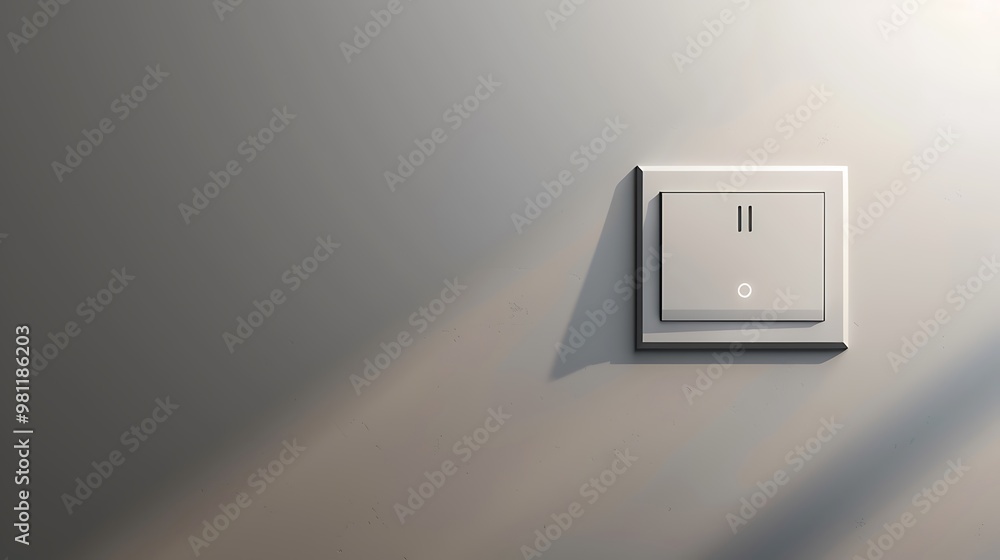 A light switch on the wall, offering a minimalist and functional design. A light switch on the wall, offering a minimalist and functional design.