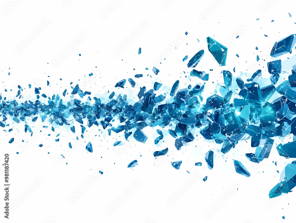 Fototapeta premium Flat Nanobot Swarm Vote Counter Concept: Extreme Close-Up of Fluidly Forming Vote Tally Numbers with Swarm Intelligence Data on White Background - Smart Business Vector Illustration